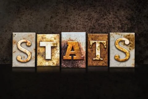 Stats Letterpress Concept on Dark Background Stock Illustration