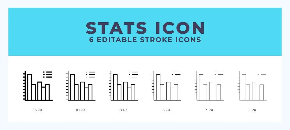Stats line icon illustrations with editable strokes. Stockillustratie