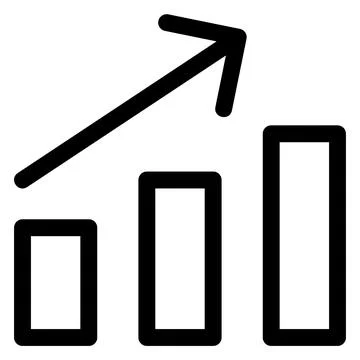 Stats line icon isolated on white background Stock Illustration