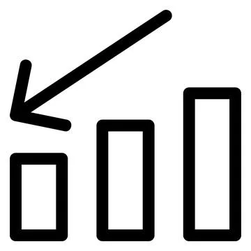 Stats line icon isolated on white background Stock Illustration