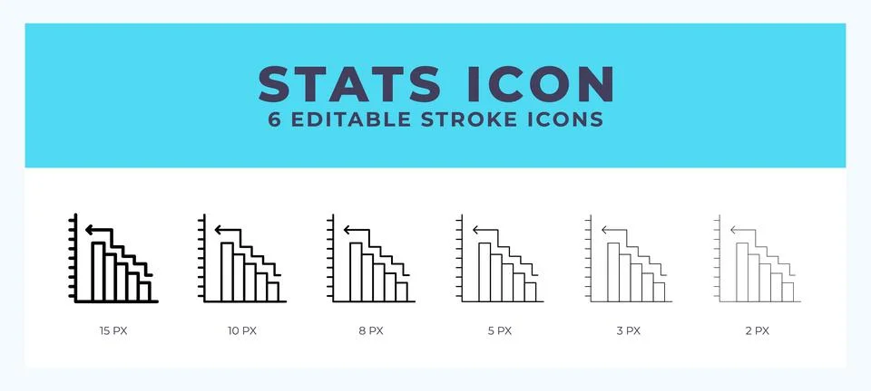 Stats line icon vector illustration. Trendy styles. Stock Illustration
