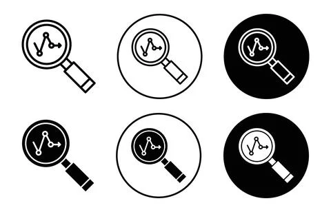 Stats View icon Outline flat Icon Stock Illustration