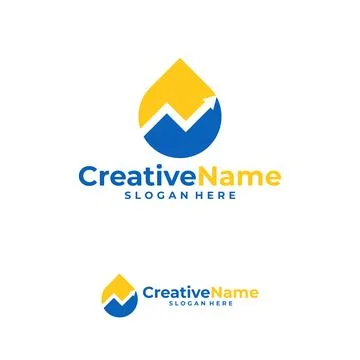 Stats water logo design vector template, Creative stats water logo concepts.. Ilustração Stock