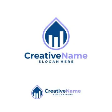 Stats water logo design vector template, Creative stats water logo concepts.. Stock Illustration