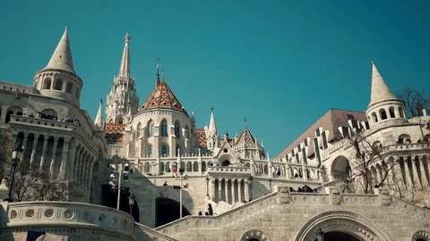 Statua dei frati Giuliano e Gerardo view in Budapest Stock Footage 74333188