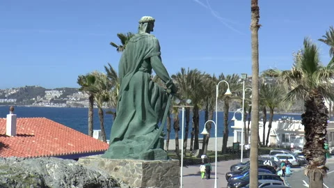 Statue of Abd Al-Rahman I from Damascus Stock Footage 238532653
