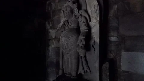 Statue of Agastya inside the Temple of Shiva, Prambanan, Java, Indonesia Stock Footage 156695983