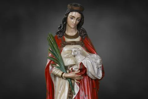 Statue of Agnes of Rome Stock Photos