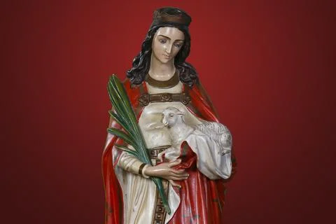 Statue of Agnes of Rome Stock Photos