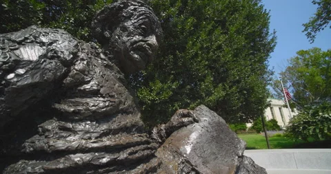 Statue of Albert Einstein at the National Academy of Sciences, Washington D.C. Stock Footage 138825714