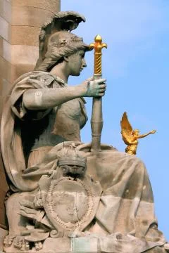 Statue at alexander bridge paris Stock Photos