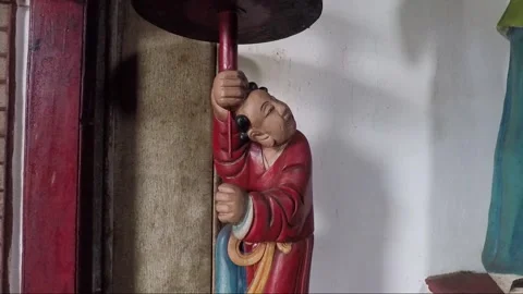 Statue at Altar Inside Kek Lok Si Buddhist Temple, George Town, Penang, Malaysia Stock Footage 296749466