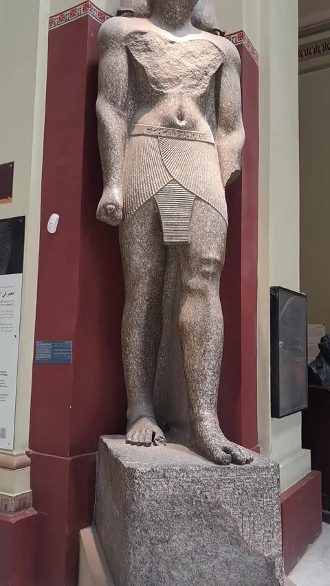 Statue of Amenhotep Son of Hapu in Cairo Museum Stock Footage 346604511