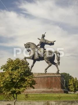 Statue of Amir Timur, Tashkent, Uzbekistan Stock Photos