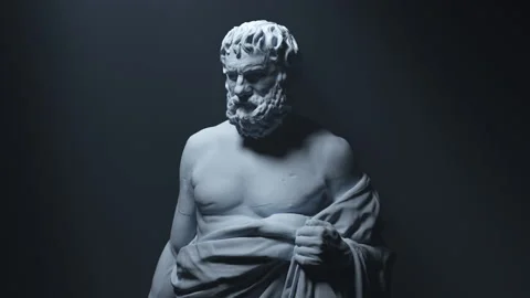 STATUE OF ANCIENT GREEK PHILOSOPHER Stock Footage