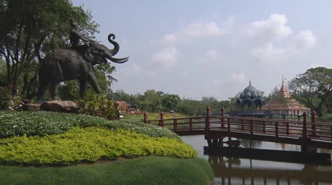 Statue at Ancient Siam Park in Samut Prakan Province, Thailand Stock Footage 48907748