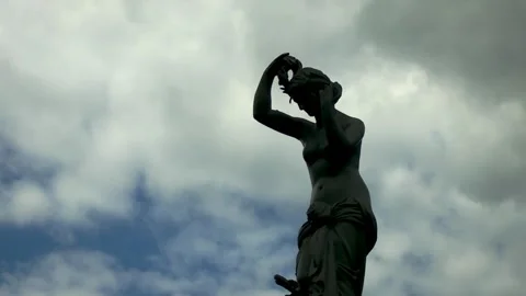 Statue and clouds, time lapse video 1080p , 04 September 2017 Bucharest. Stock Footage 269142560