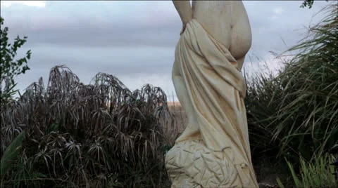 Statue and the moon Stock Footage 22664802