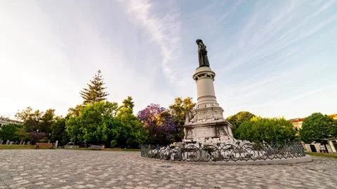Statue and Square in Lisbon Timelapse 動画素材 199241968