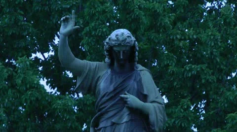Statue and Tree Stock-Footage 12250148