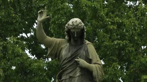 Statue and Tree Stock-Footage 12250149