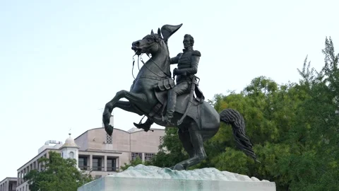 A Statue of Andrew Jackson Stock Footage 250489392