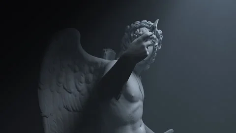 Statue of an angel in a 3d animation Stock Footage 235619268