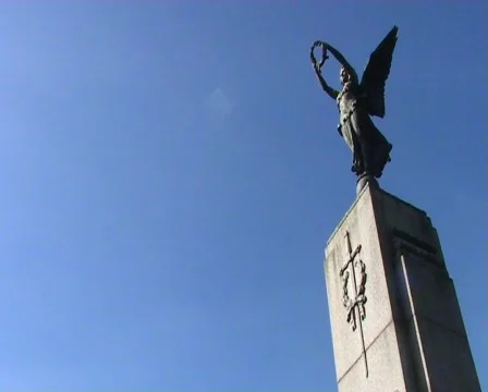 Statue of Angel With A Blue Sky Backdrop Stock Footage 262852