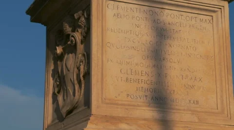 Statue of angel at Sant Angelo bridge in Rome, Italy, 動画素材 66995467