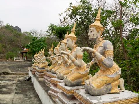 Statue of angels in the temple Stock Photos
