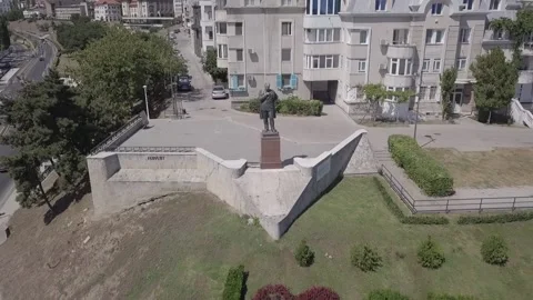 Statue of Anghel Saligny. Stock Footage 140186855
