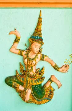 Statue angle in thai temple Stock Photos