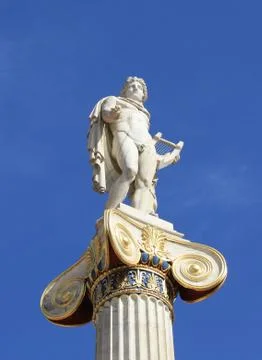 Statue of Apollo, god of the sun Stock Photos
