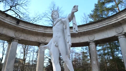 Statue of Apollo in Temple of Apollo architectural structure in Pavlovsk Park Stock-Footage 321186870