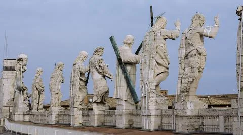 Statue of Apostle Paul of the Basilica of St. Peter, Back view Stock Photos