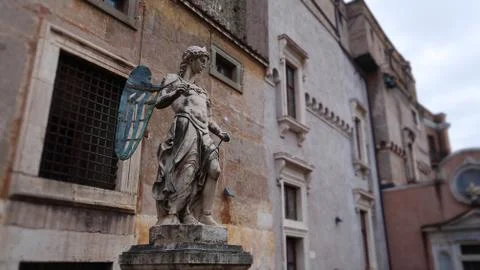 Statue of Archangel Micheal in Rome Stock Photos