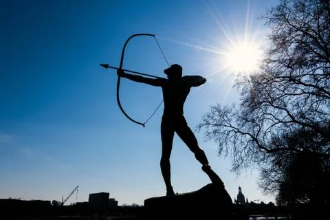 The statue of Archer Foto stock
