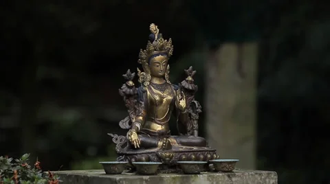 Statue of an asian goddess Stock Footage 36759555