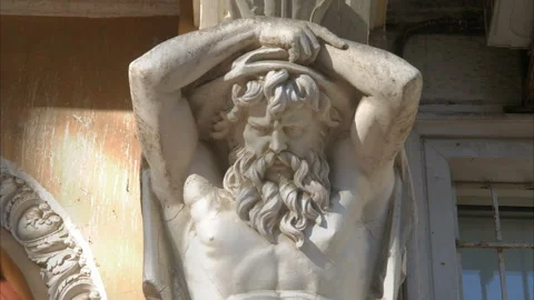 Statue Of Atlant. Time lapse 5 Stock-Footage 127040793