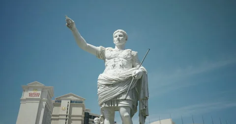 Statue of Augustus Caesar at Caesars Palace, Las Vegas, Nevada, U.S. Video stock 250697575