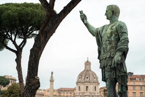 Statue of Augustus Caesar in Rome, Italy Stock Photos