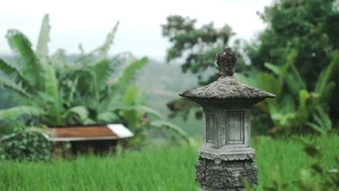 Statue on the background of the nature of Indonesia. Stock Footage 154159939