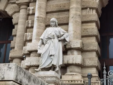 Statue of Bartolo da Sassoferrato Stock Photos