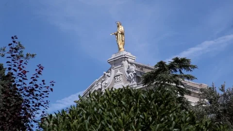 Statue of Basilica of Santa Maria degli Angeli Stock Footage