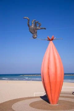Statue on a beach Stock Photos