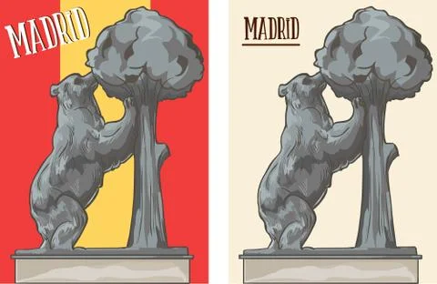 The Statue of the Bear and the Strawberry Tree stock illustration Stock Illustration