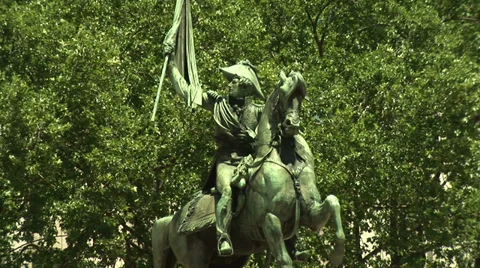 Statue behind Rosada House in Buenos Aires, Argentina Stock Footage 30580212