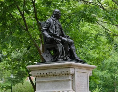 Statue of  Benjamin Franklin Stock Photos
