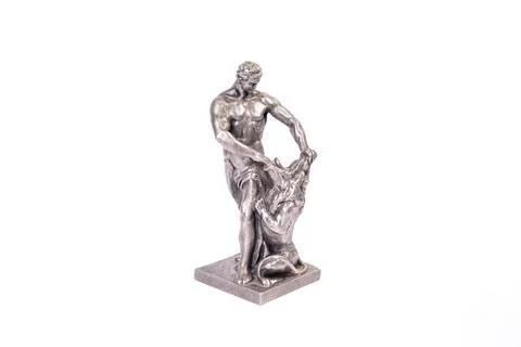 The statue of a biblical hero Samson killing the lion, Stock Photos