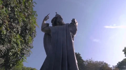 Statue of bishop Gregory of Nin, Giardin Park, Split, Croatia Stock Footage 83685124